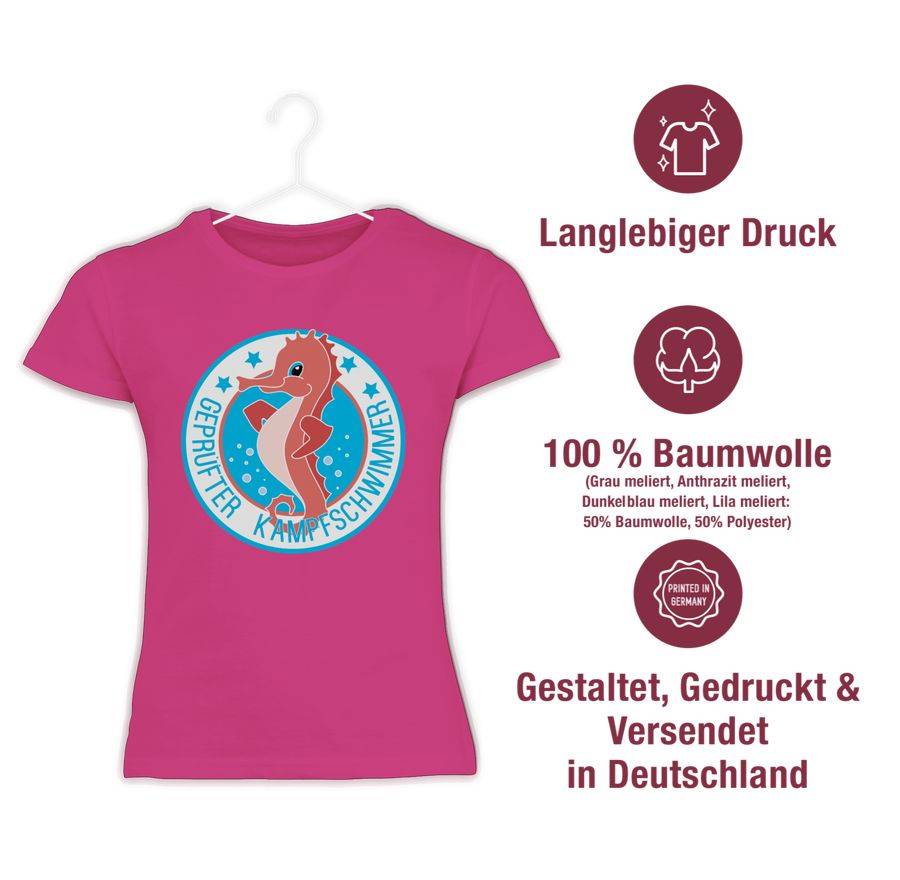 Shirtracer Seepferdchen Schwimmer: T-Shirt Turnbeutel Shirtracer