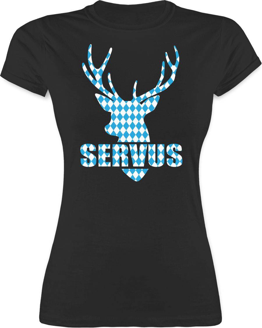 Shirtracer Servus - Hirsch Mit Bayrischem Muster Shirts & Mehr Shirtracer