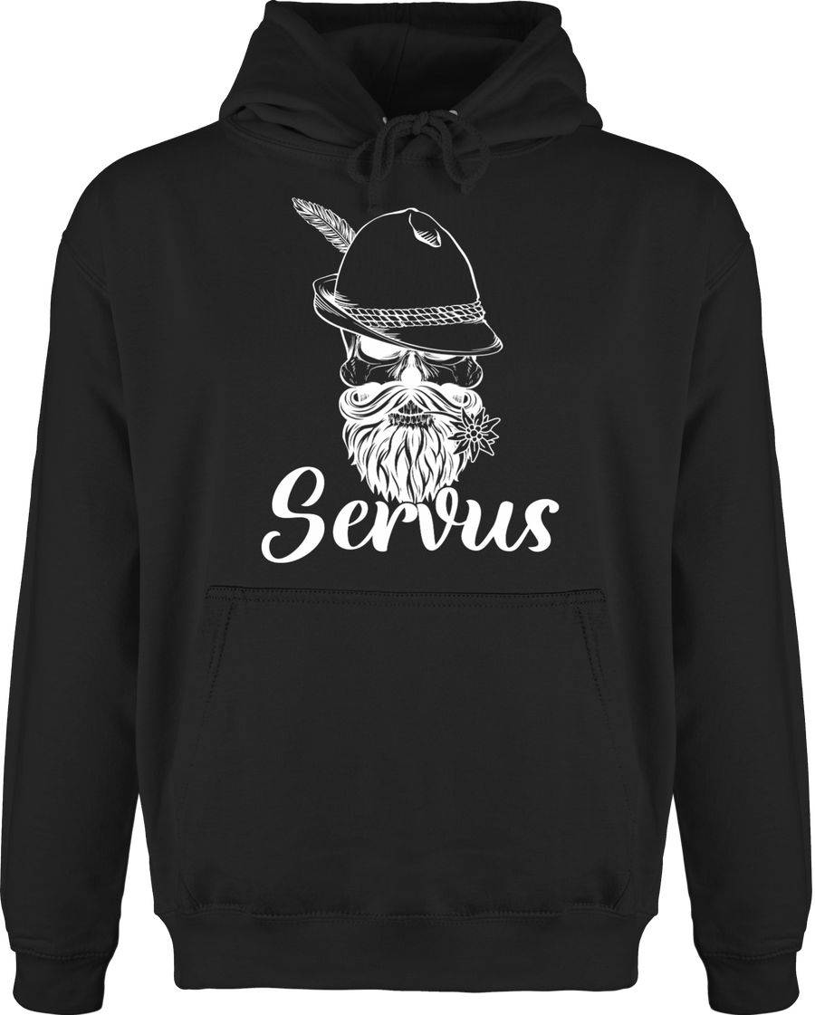 Shirtracer Servus mit Totenkopf und Edelweiß - weiß Shirts & Mehr Shirtracer