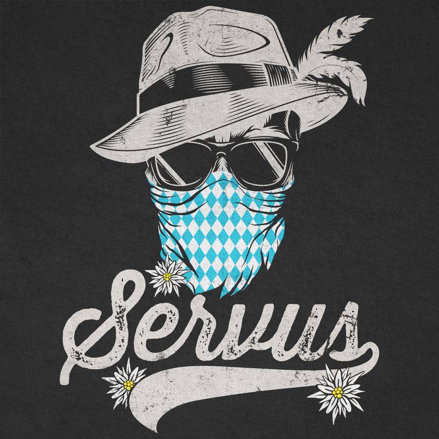 Shirtracer Servus Totenkopf Bayern Edelweiß Trachten Bayrisch Tirol Bavaria: T-Shirt Turnbe Shirtracer