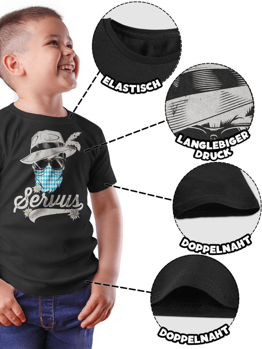 Shirtracer Servus Totenkopf Bayern Edelweiß Trachten Bayrisch Tirol Bavaria: T-Shirt Turnbe Shirtracer