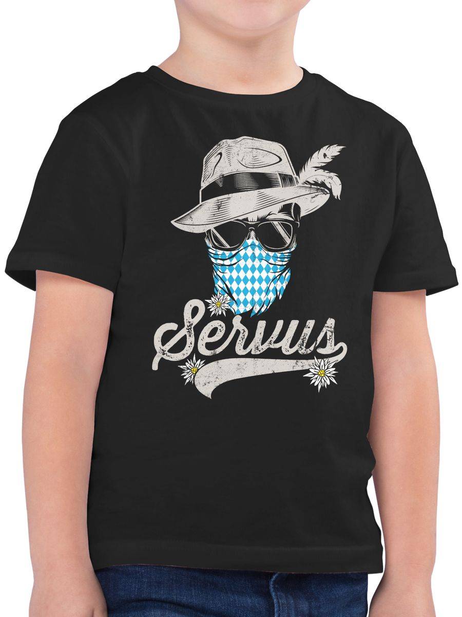 Shirtracer Servus Totenkopf Bayern Edelweiß Trachten Bayrisch Tirol Bavaria: T-Shirt Turnbe Shirtracer