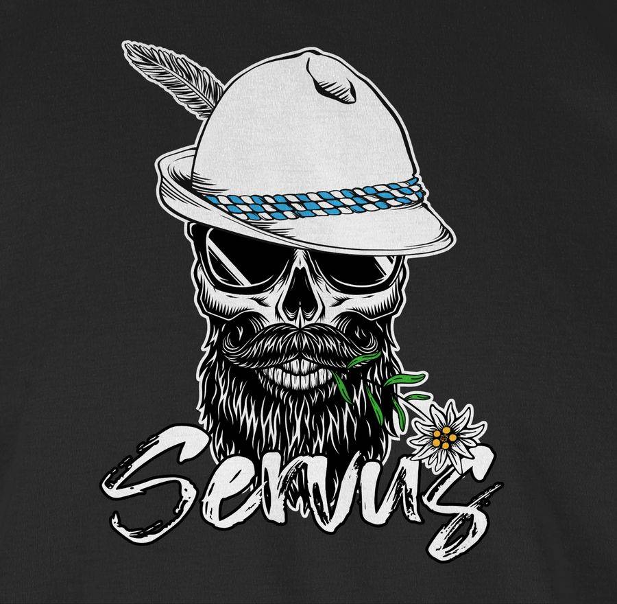Shirtracer Servus Totenkopf Skull Bayrisch Shirts & Mehr Shirtracer