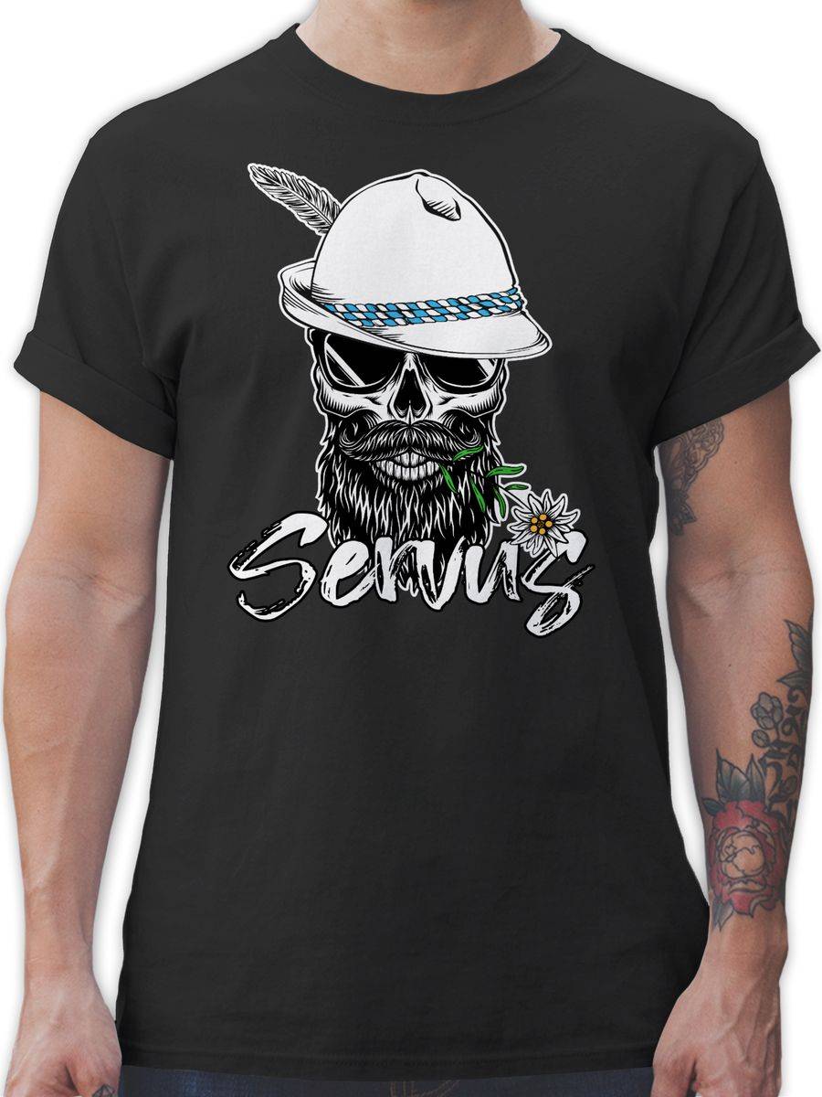 Shirtracer Servus Totenkopf Skull Bayrisch Shirts & Mehr Shirtracer