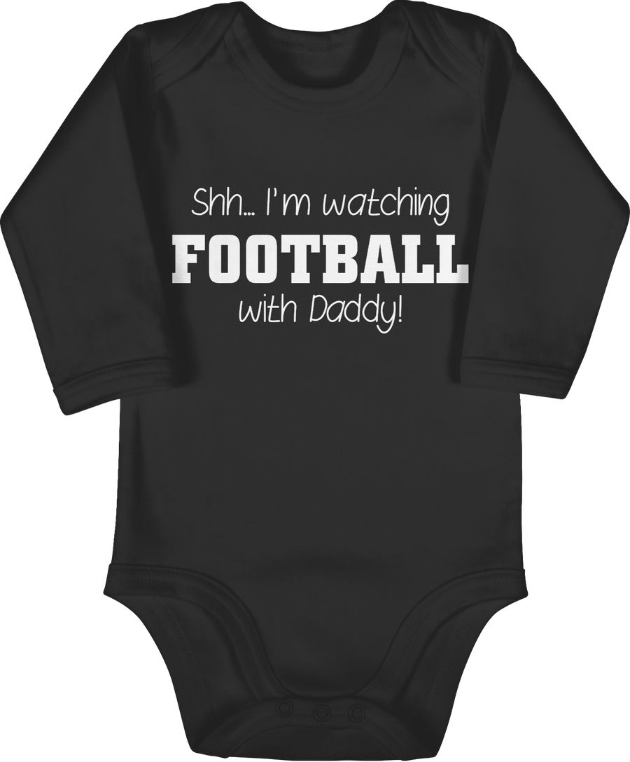 Shirtracer Shh I'm watching football with Daddy! - weiß: Tshirt Gym Bag Shirtracer