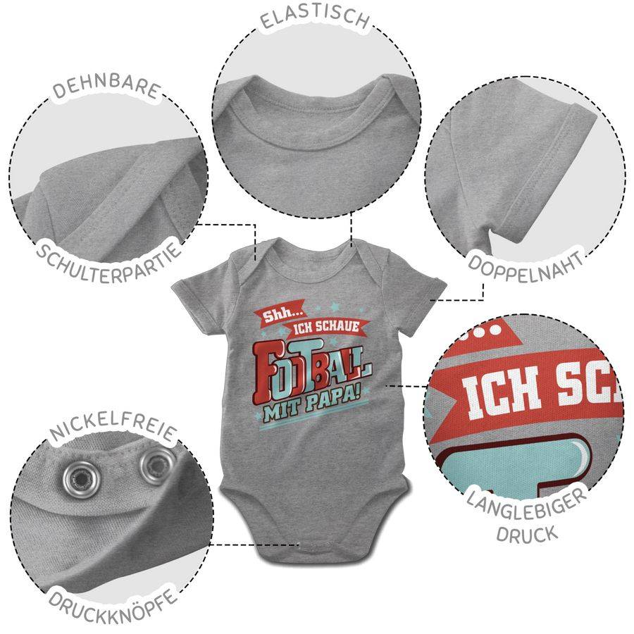 Shirtracer Shh Ich Schaue Football Mit Papa! - Bunt Shirts & Mehr Shirtracer