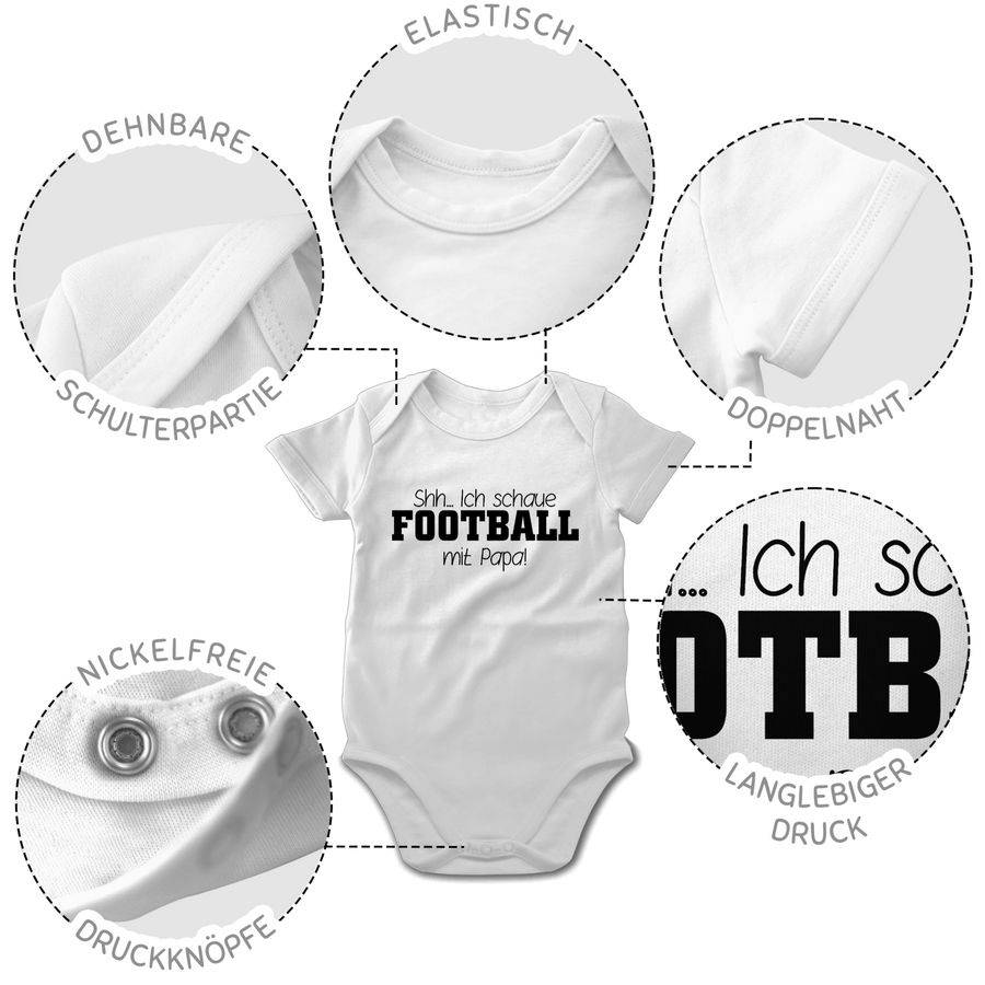 Shirtracer Shh Ich Schaue Football Mit Papa! - Schwarz: T-Shirt Rucksack Shirtracer