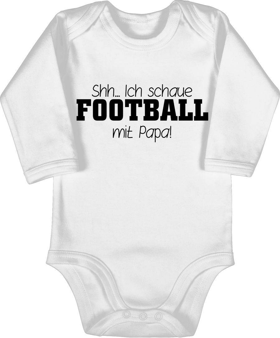 Shirtracer Shh Ich schaue Football mit Papa! - schwarz: T-Shirt Rucksack Shirtracer
