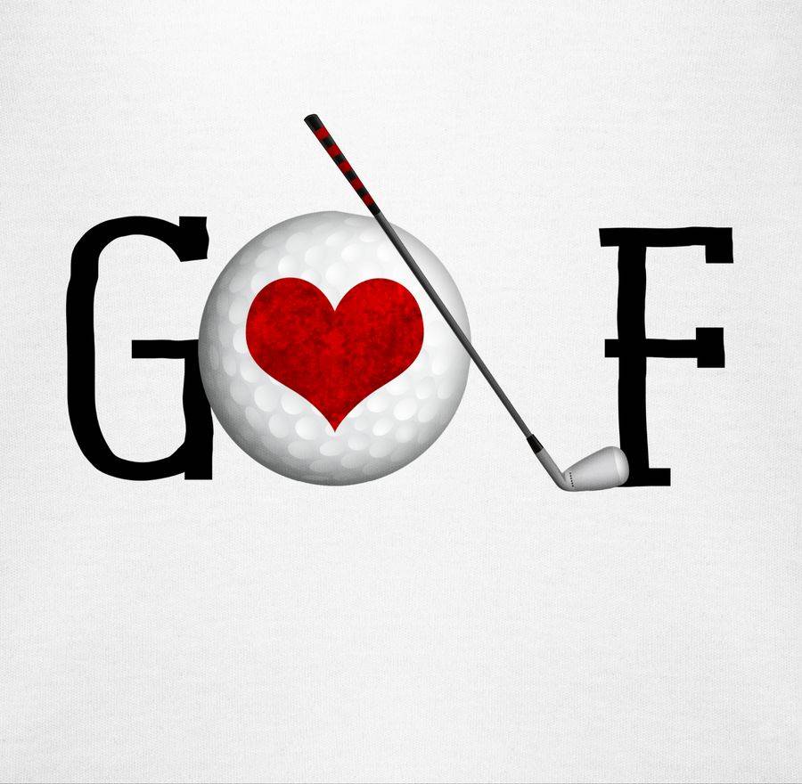 Shirtracer Golf Herz Schriftzug Shirtracer