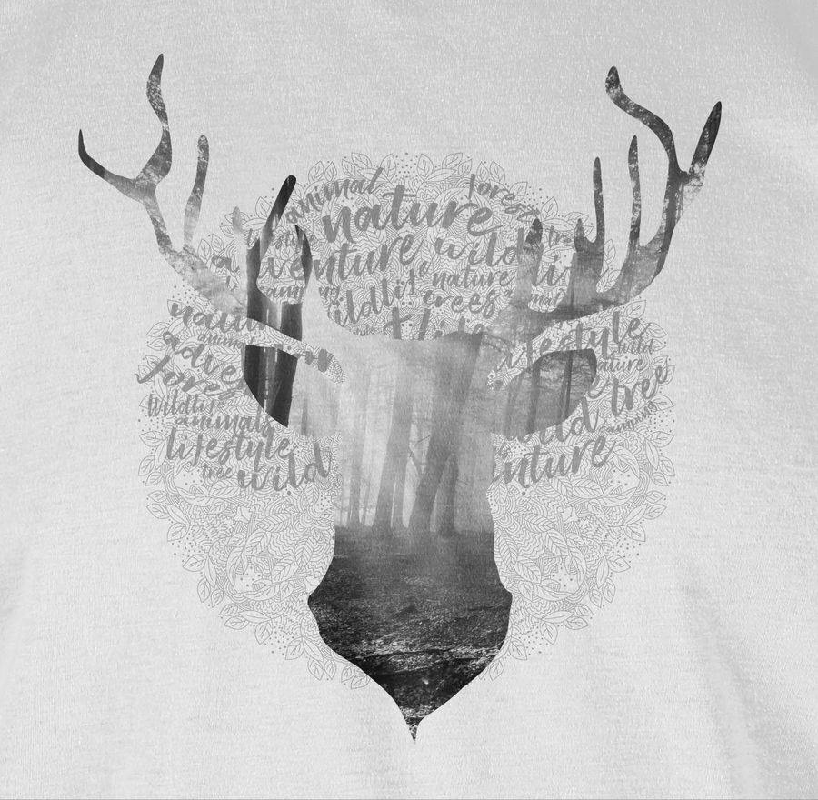 Shirtracer Hirsch Grau: Tshirt Rucksack Shirtracer