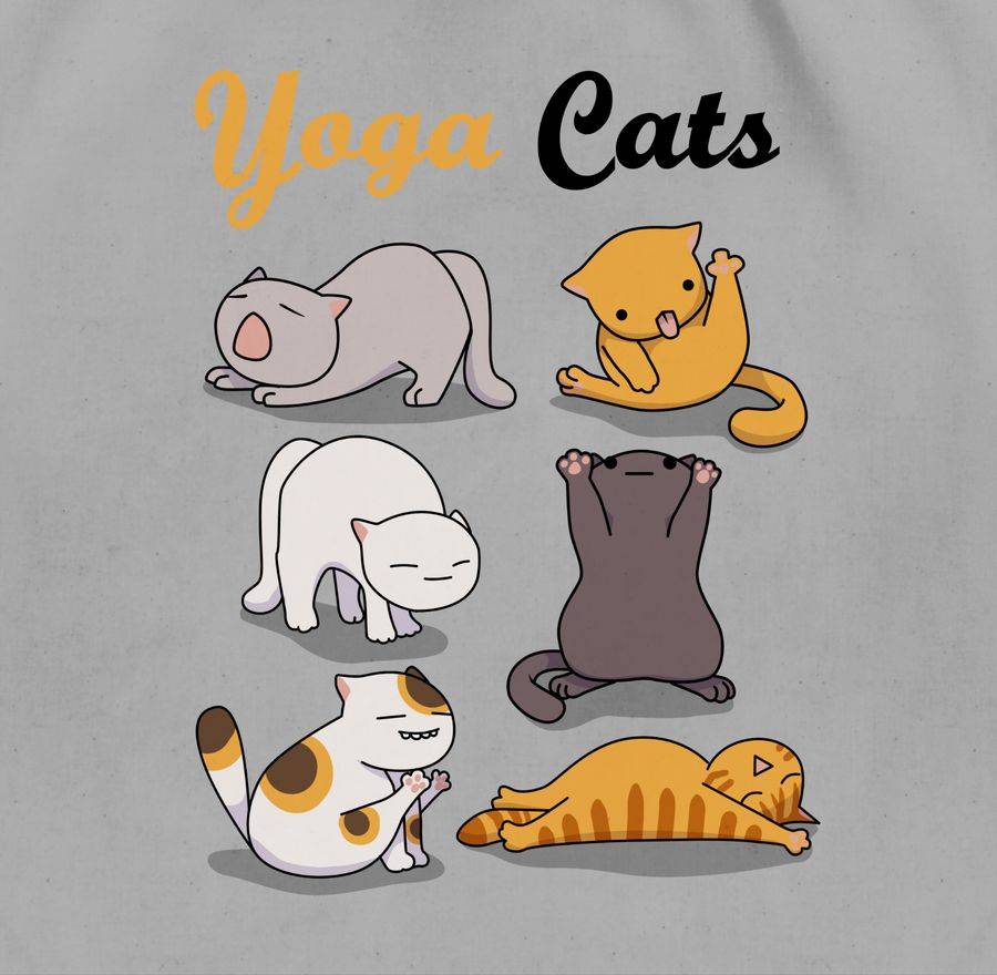 Shirtracer Yoga Cats: T-Shirt Rucksack Shirtracer