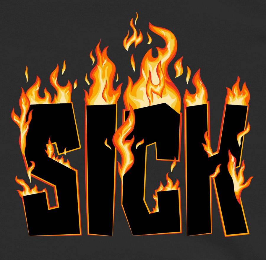 Shirtracer Sick - Flammen: Tshirt Turnbeutel Shirtracer