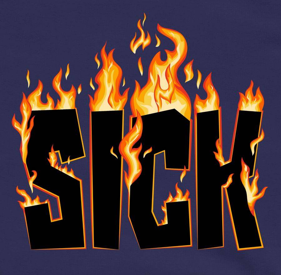 Shirtracer Sick - Flammen: Tshirt Turnbeutel Shirtracer