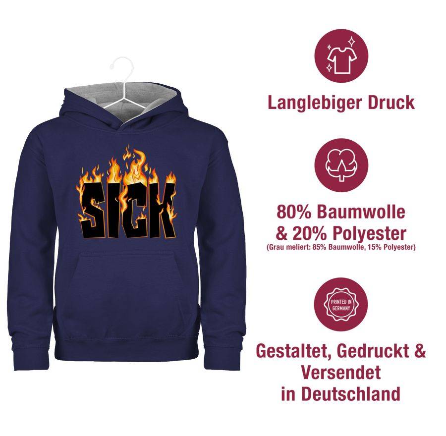 Shirtracer Sick - Flammen: Tshirt Turnbeutel Shirtracer