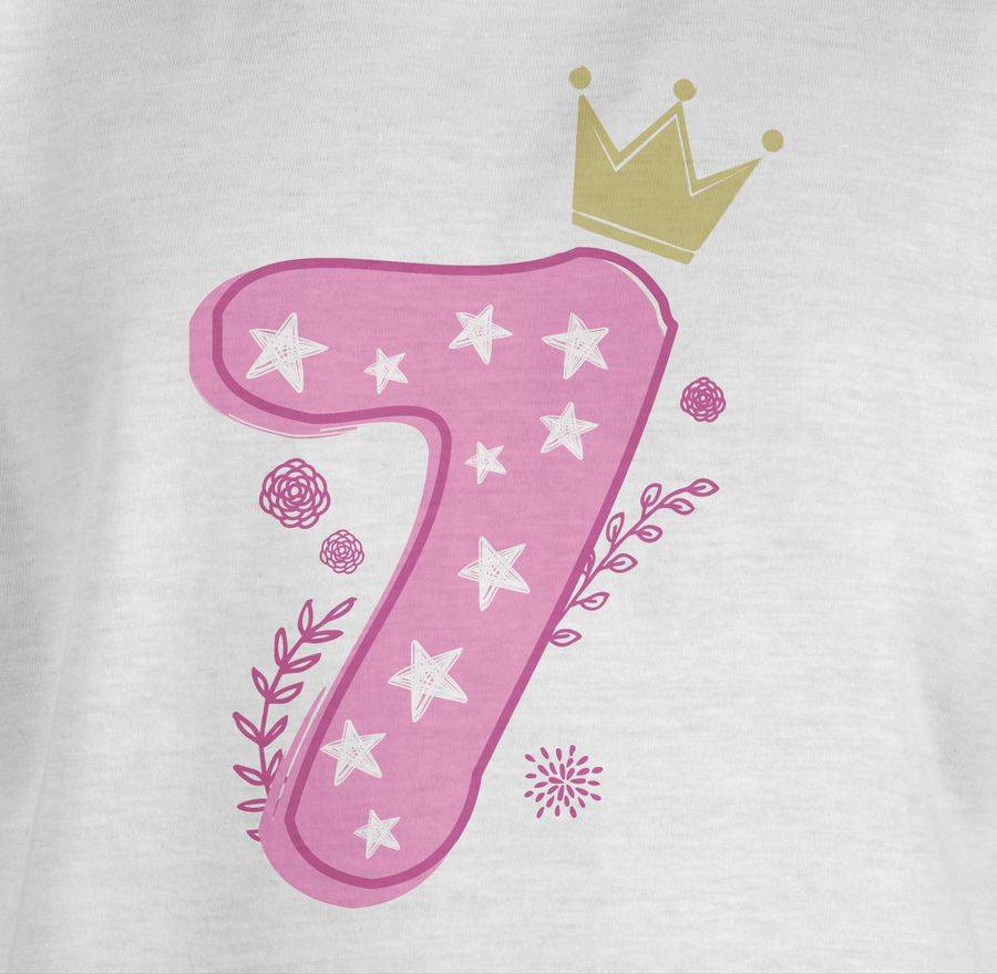 Shirtracer Siebter Mädchen Krone Sterne Shirts & Mehr Shirtracer