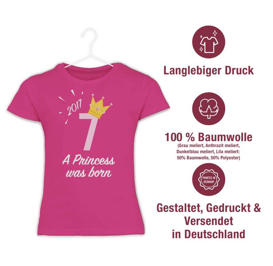 Shirtracer Siebter Mädchen Princess 2017: Tshirt Rucksack Shirtracer