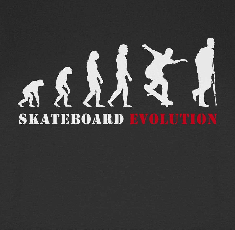 Shirtracer Skateboard Evolution Verletzung: T-Shirt Turnbeutel Shirtracer