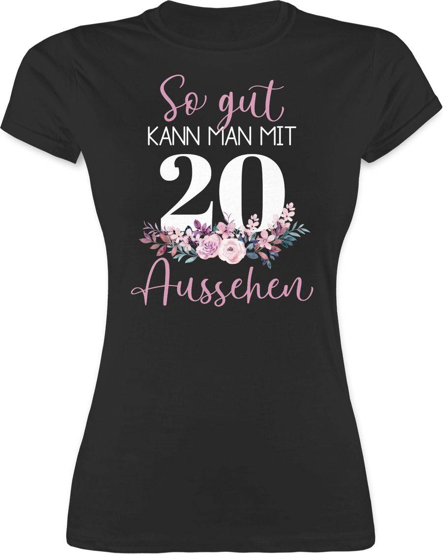 Shirtracer So gut kann man mit 20 aussehen - Blumenar­ran­ge­ment zum Zwanzigsten - altrosa Shirtracer