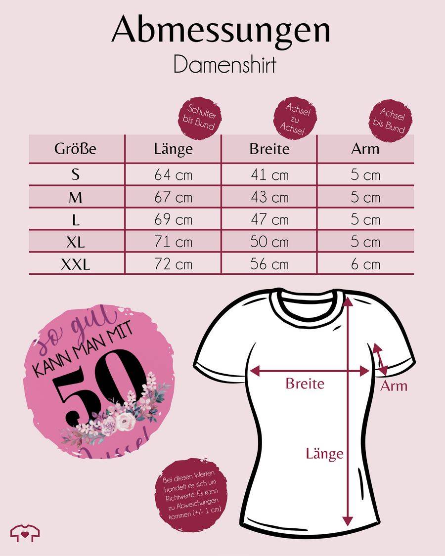 Shirtracer So Gut Kann Man Mit 50 Aussehen - Blumenar­ran­ge­ment Zum Fünfzigsten - Lila Sc Shirtracer