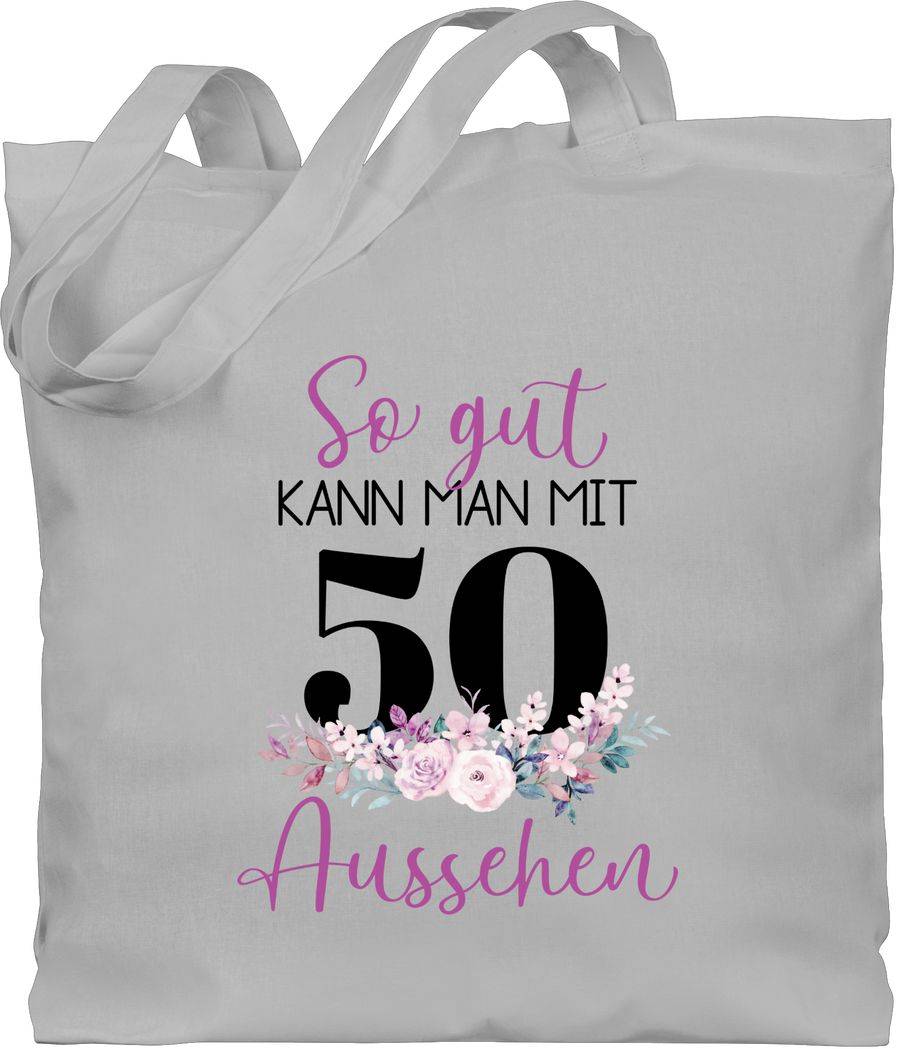 Shirtracer So gut kann man mit 50 aussehen - Blumenar­ran­ge­ment zum Fünfzigsten - lila sc Shirtracer