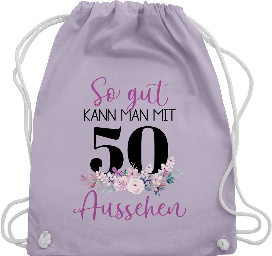 Shirtracer So gut kann man mit 50 aussehen - Blumenar­ran­ge­ment zum Fünfzigsten - lila sc Shirtracer