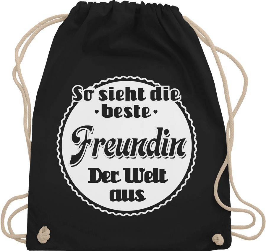 Shirtracer So sieht die beste Freundin der Welt aus: Tshirt Turnbeutel Shirtracer