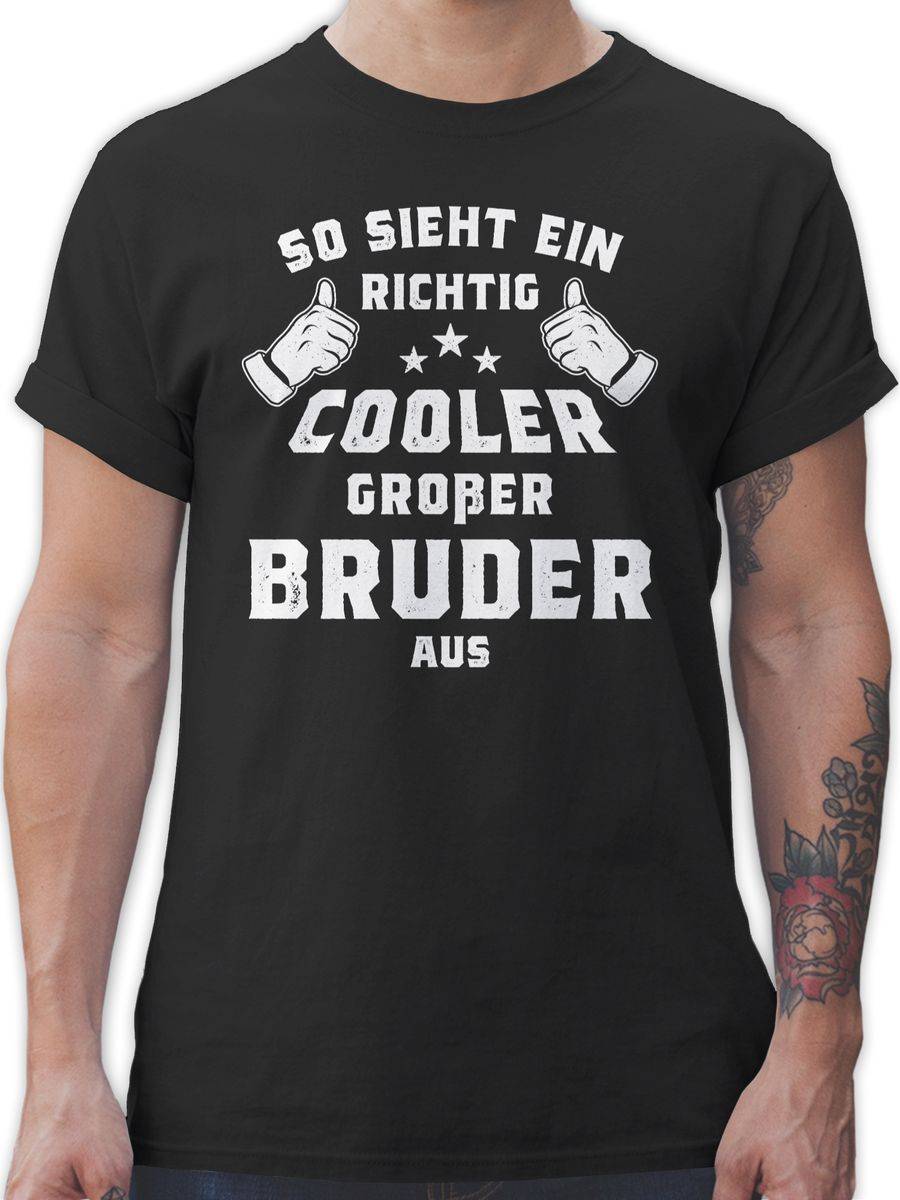 Shirtracer So sieht ein richtig cooler großer Bruder aus: Tshirt Turnbeutel Shirtracer