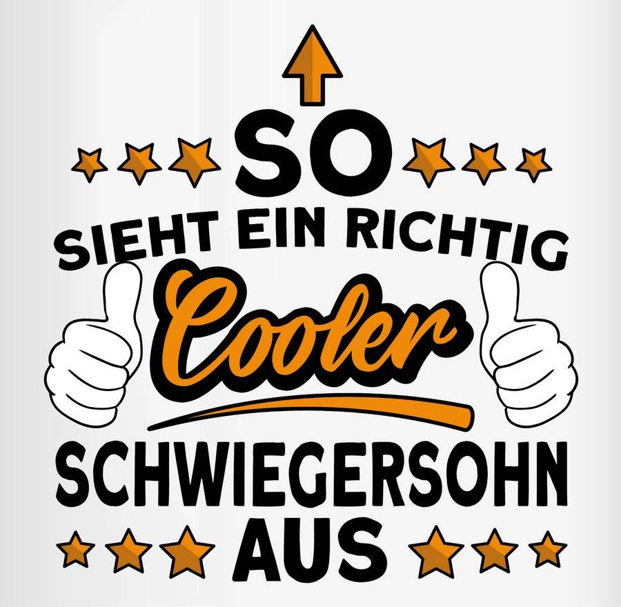 Shirtracer So Sieht Ein Richtig Cooler Schwiegersohn Aus! - Schwarz/orange: Tshirt Rucksack Shirtracer