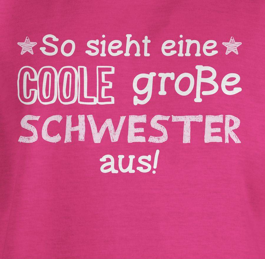 Shirtracer So Sieht Eine Coole Große Schwester Aus Weiß/rosa: T-Shirt Turnbeutel Shirtracer