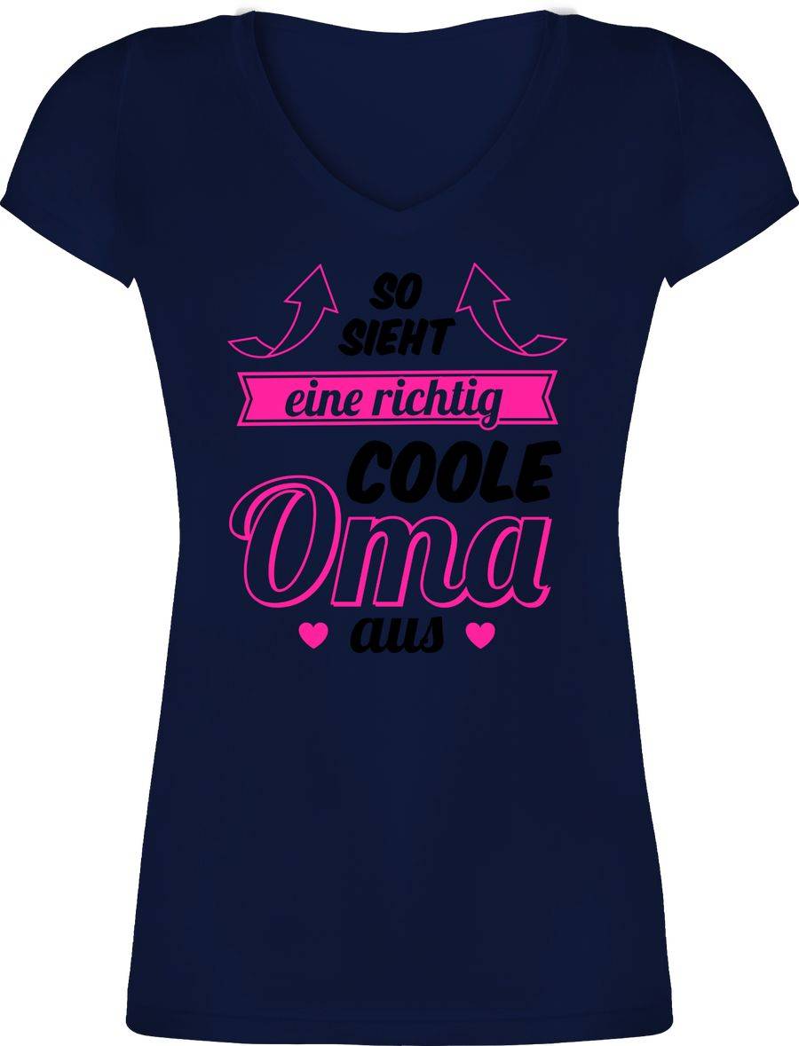 Shirtracer So sieht eine richtig coole Oma aus - schwarz/fuchsia Shirts & Mehr Shirtracer