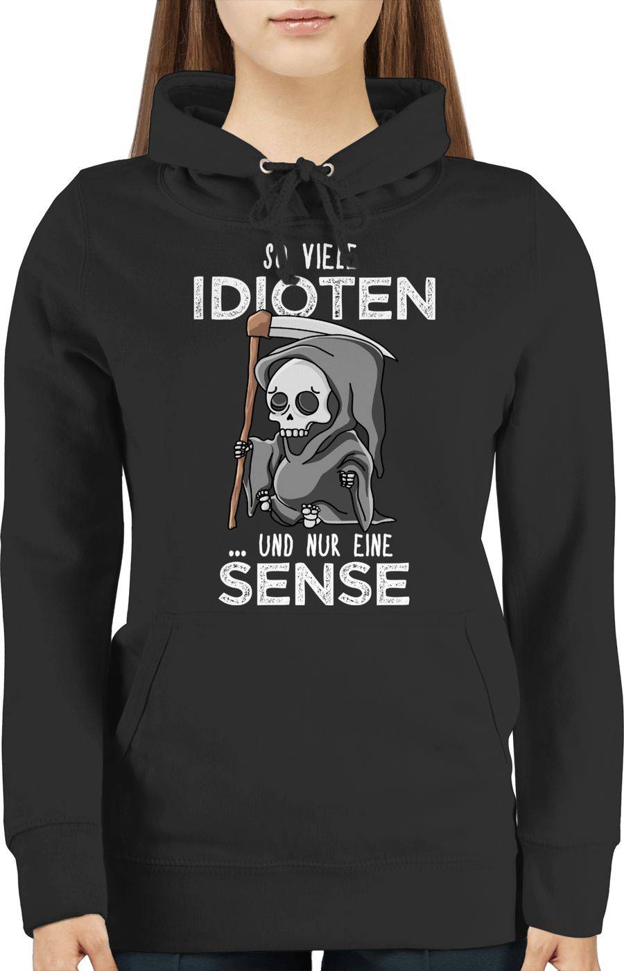 Shirtracer So Viele Idioten Und Nur Eine Sense - Weiß: Tshirt Rucksack Shirtracer