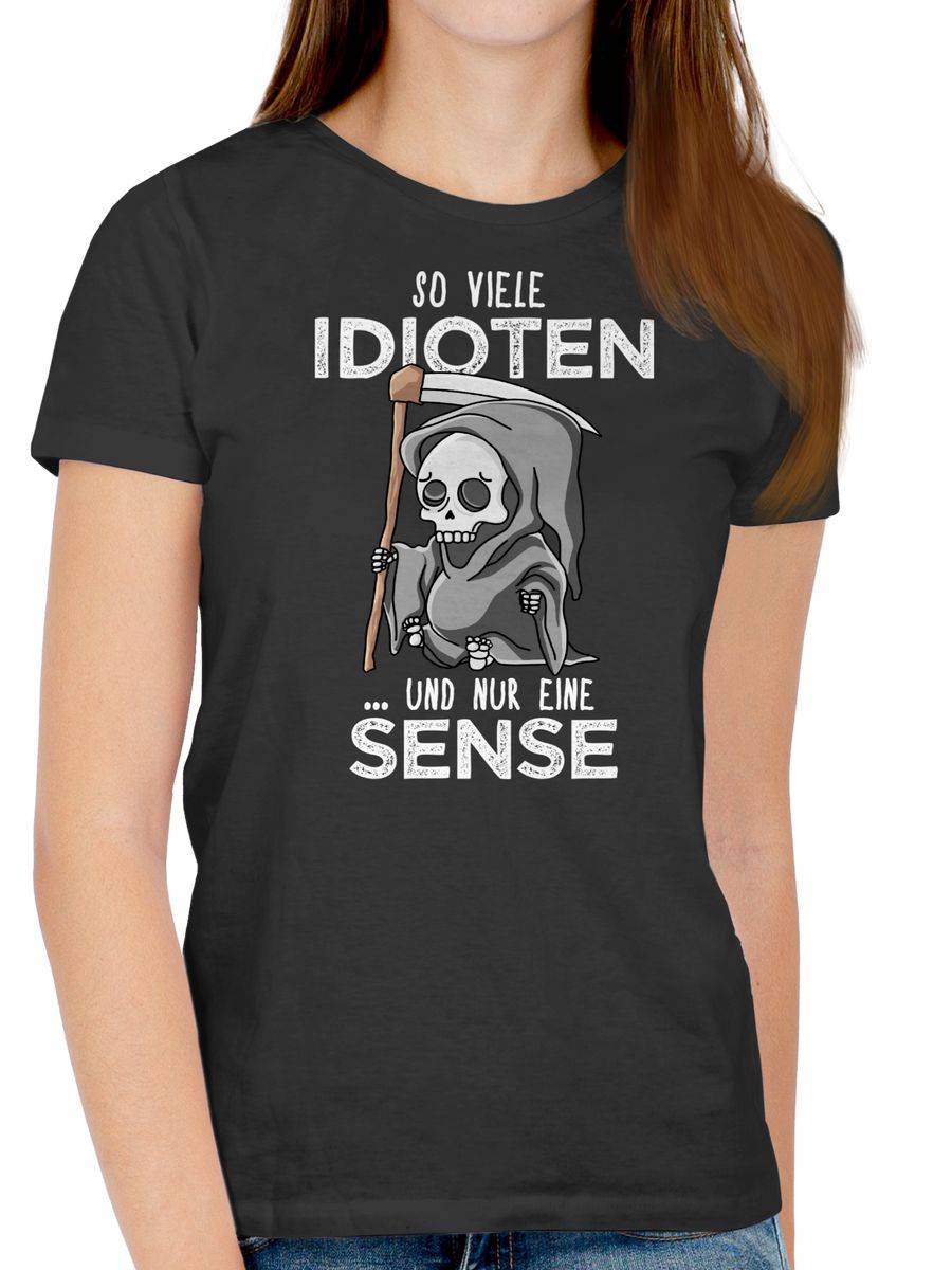 Shirtracer So Viele Idioten Und Nur Eine Sense - Weiß: Tshirt Rucksack Shirtracer