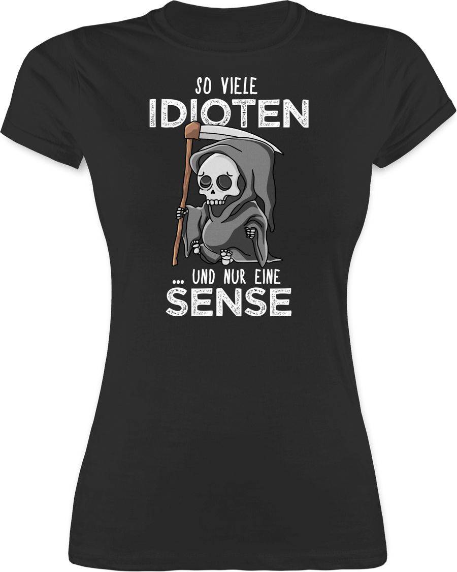Shirtracer So viele Idioten und nur eine Sense - Weiß: Tshirt Rucksack Shirtracer