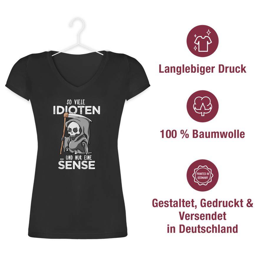 Shirtracer So Viele Idioten Und Nur Eine Sense - Weiß: Tshirt Rucksack Shirtracer