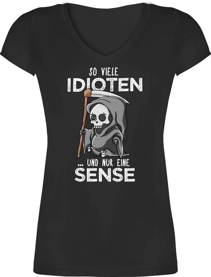 Shirtracer So viele Idioten und nur eine Sense - Weiß: Tshirt Rucksack Shirtracer