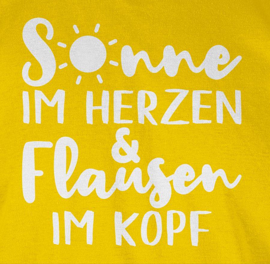 Shirtracer Sonne Im Herzen Und Flausen Im Kopf - Weiß: T-Shirt Turnbeutel Shirtracer