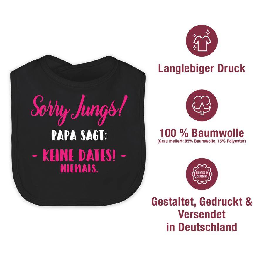 Shirtracer Sorry Jungs! Papa Sagt: Keine Dates! - Fuchsia/weiß: Tshirt Rucksack Shirtracer