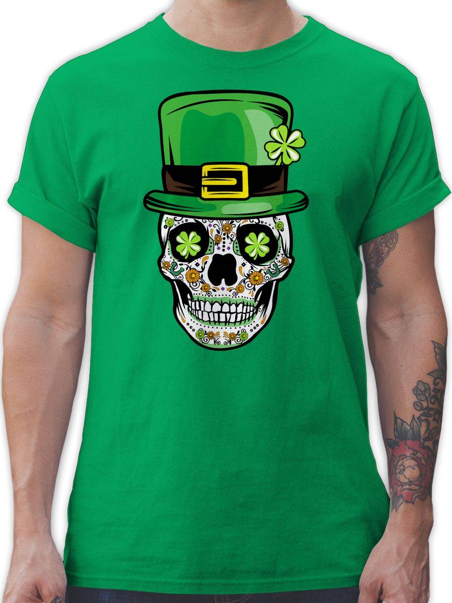 Shirtracer St. Patrick’s Day - Totenkopf: Tshirt Turnbeutel Shirtracer