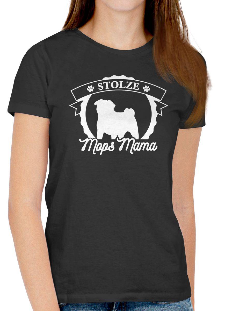 Shirtracer Stolze Mops Mama: Tshirt Turnbeutel Shirtracer