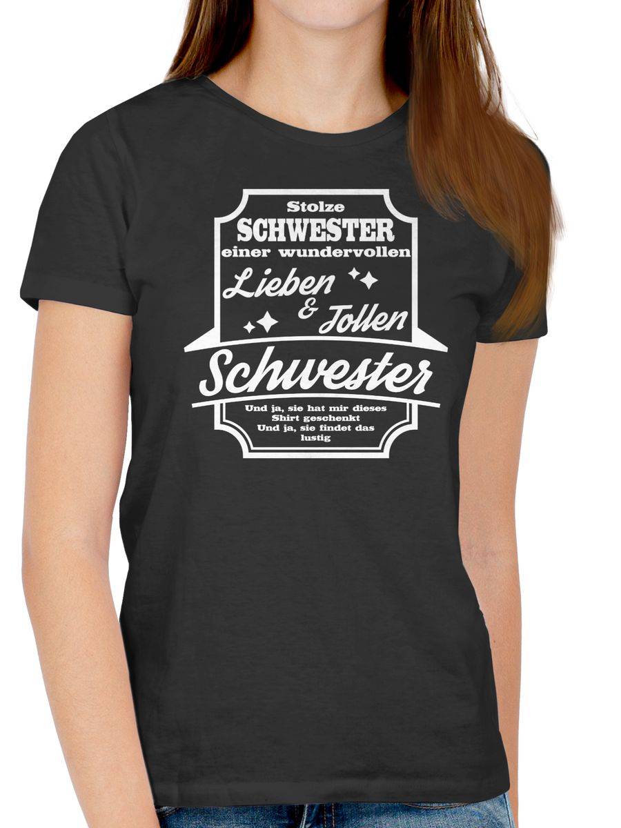 Shirtracer Stolze Schwester Einer Schwester: Tshirt Turnbeutel Shirtracer