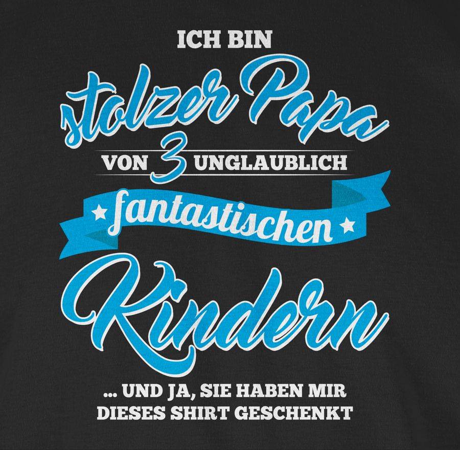 Shirtracer Stolzer Papa 3 Fantastische Kinder: Tshirt Rucksack Shirtracer