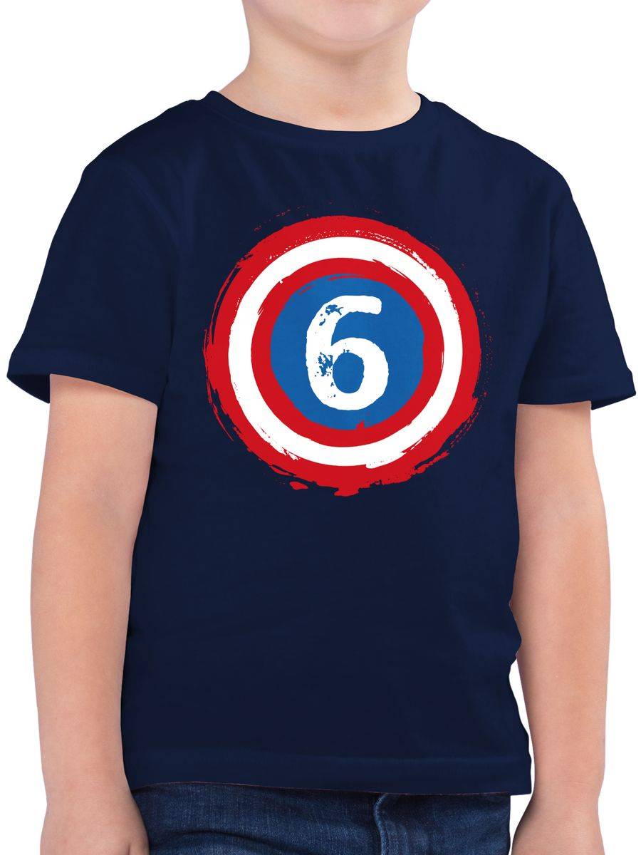 Shirtracer Superhelden Schild Sechs: T-Shirt Turnbeutel Shirtracer