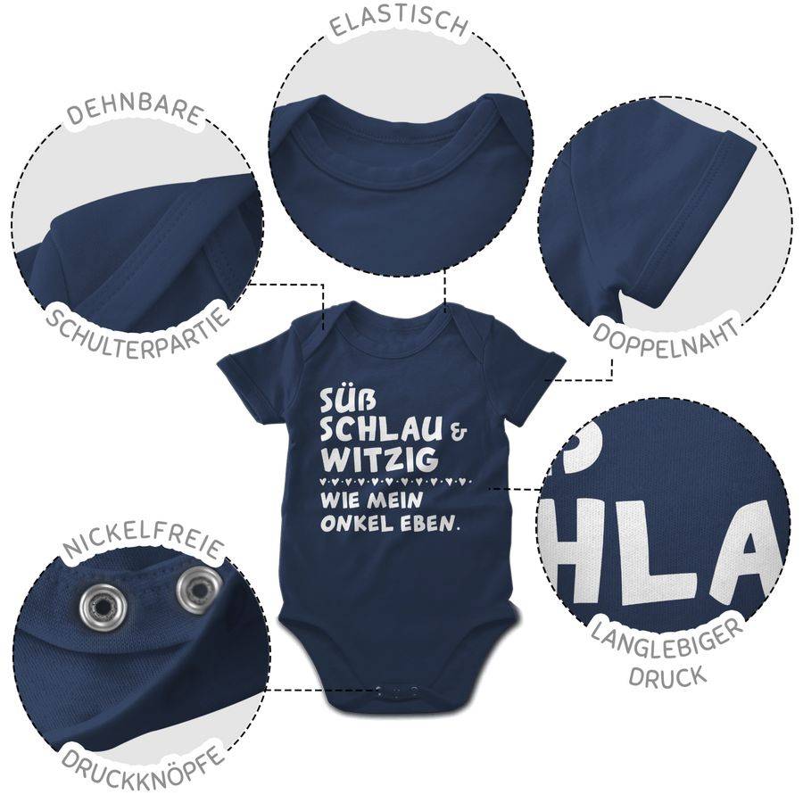 Shirtracer Süß Schlau Und Witzig - Wie Mein Onkel Eben - Weiß: Tshirt Turnbeutel Shirtracer