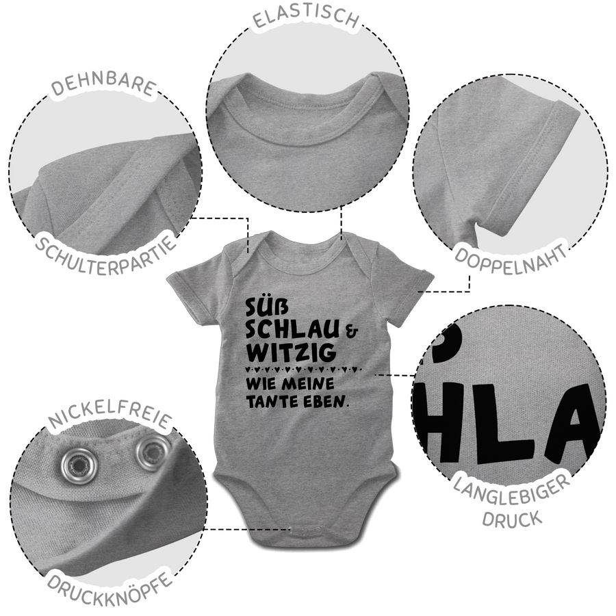 Shirtracer Süß Schlau Und Witzig - Wie Meine Tante Eben - Schwarz: T-Shirt Turnbeutel Shirtracer