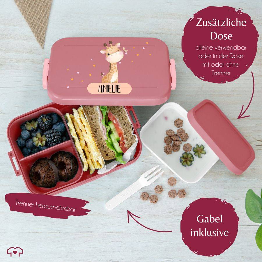 Shirtracer Süße Brotdose Mädchen Giraffe Mit Name Mädchen Kindergarten Geschenk Lunchbox Mädchen Pausendose Einschulung Shirtracer