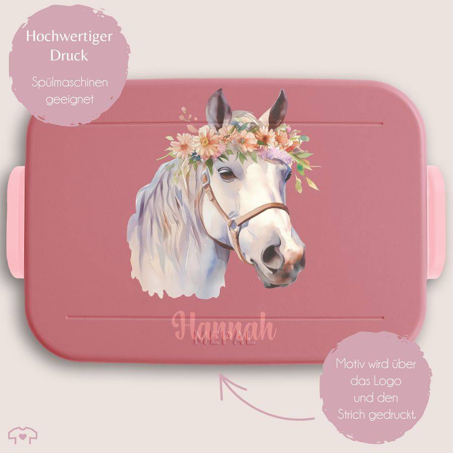 Shirtracer Süße Pferde-Brotdose Für Mädchen Auslaufsicher Und Robust Ideal Für Schule Und Kindergarten Mädchen Lunchbox Mit Praktischem Trennfach Shirtracer