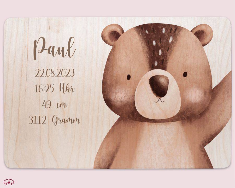 Shirtracer Süßer Bär Niedliche Bären Waldtier Bear Mit Name: Tshirt Turnbeutel Shirtracer