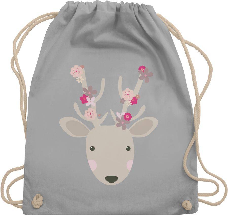 Shirtracer Süßer Hirsch - Frühlingstiere mit Blumen: Tshirt Gym Bag Shirtracer