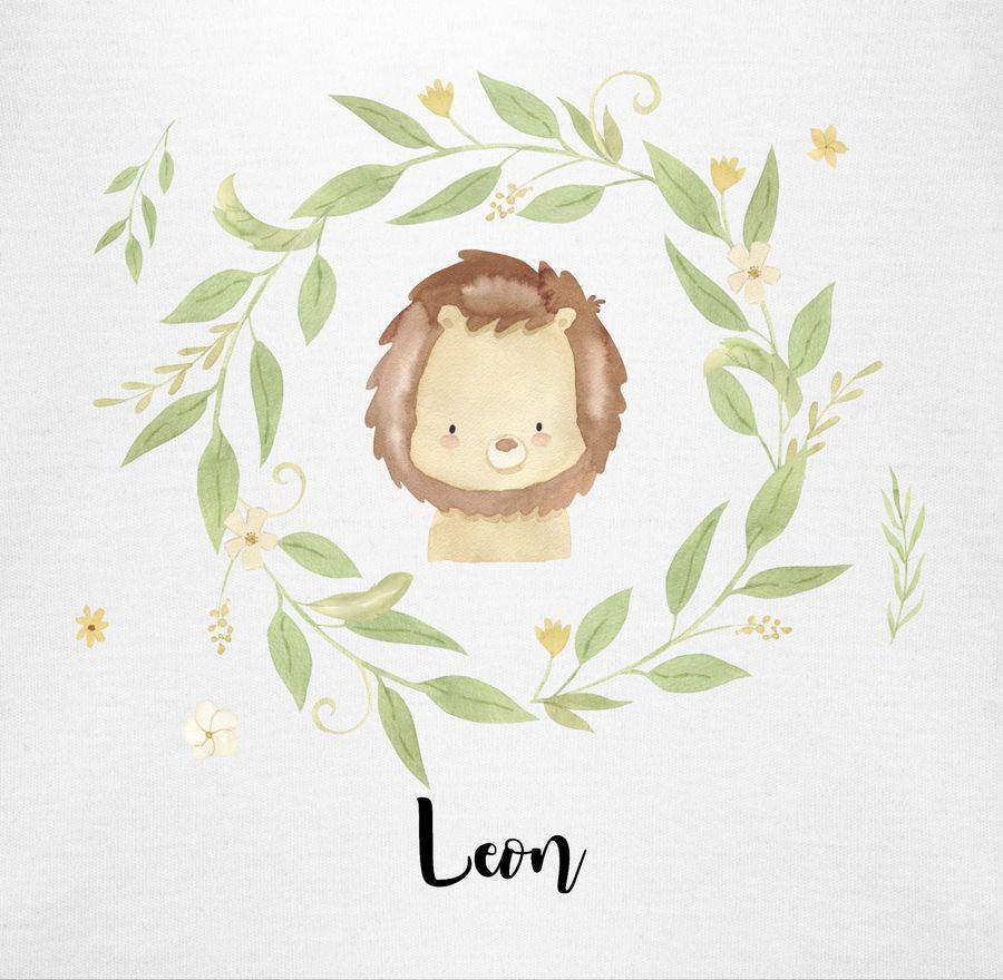 Shirtracer Süßer Löwe Im Blumenkranz Und Name Shirts & Mehr Shirtracer