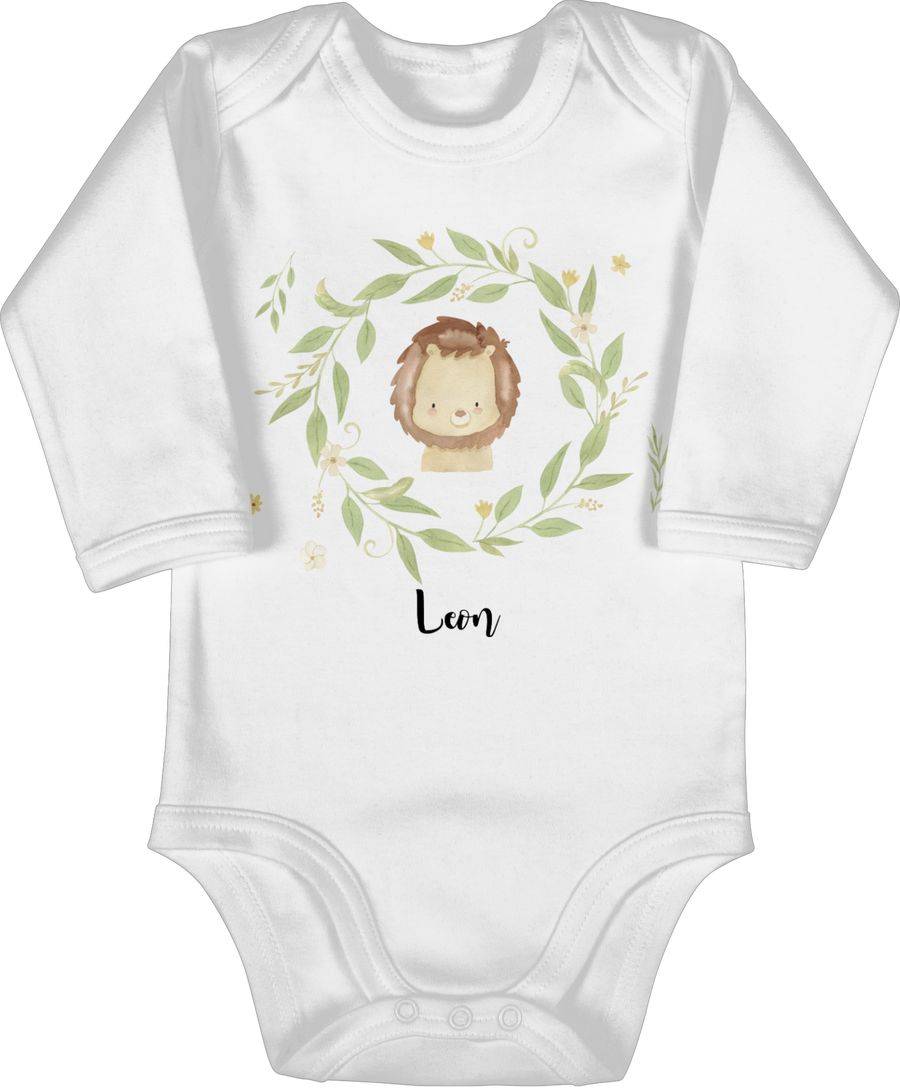 Shirtracer Süßer Löwe im Blumenkranz und Name Shirts & Mehr Shirtracer